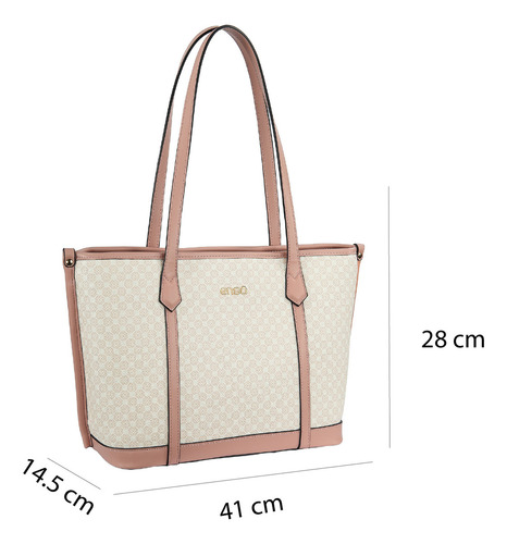 Bolsa Tote Enso Mujer Eb25401ttmbe Monograma Beige