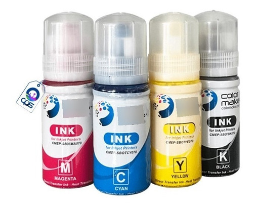 Tinta Para Sublimar Color Make  Inkpack Kit 4 Colores 70ml