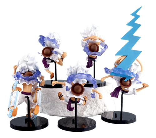 Figura Luffy One Piece Set X5 Gear 5 Dios Del Sol Nika Anime