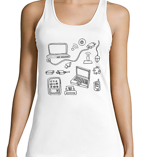 Musculosa Mujer Computadora Hardware Laptops Cable