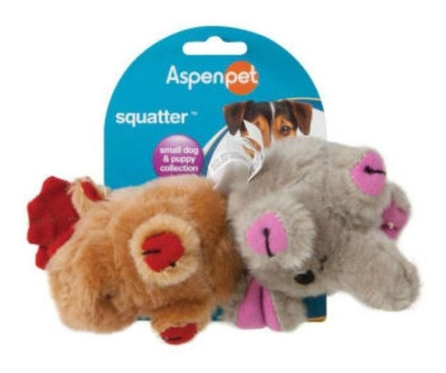 Pack 2 Juguete Peluche Aspen Pet Cachorro Perro Alta Calidad