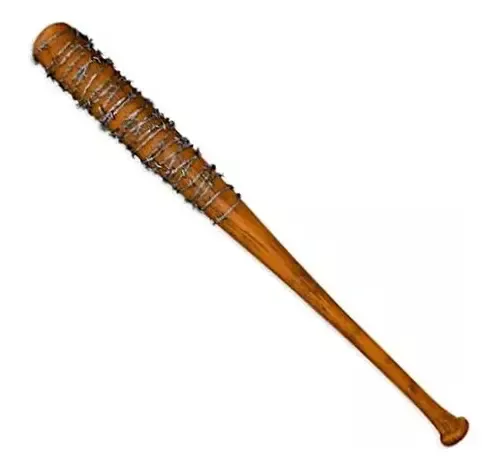Batte De Baseball Décorative Avec Fil Barbelé - Accessoire Déguisement Negan The Walking Dead, 73 Cm, Pour Halloween