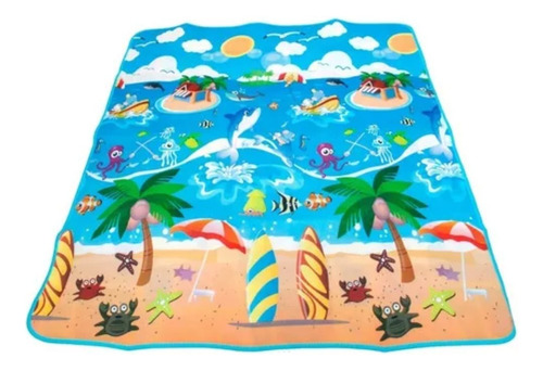 Tapete De Goma Doble Vista Didáctico Para Bebés