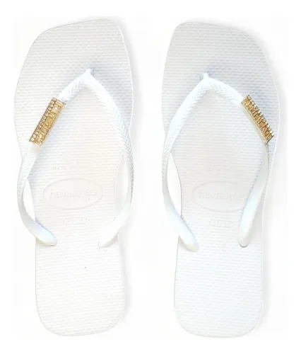 Chinelo Havaianas Personalizado Lv Logo Dourado Com Strass