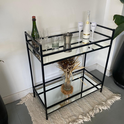 Imagen 4 de 5 de Mini Bar De Hierro Con Estante De Espejo