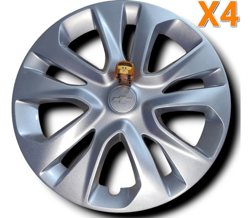 4 Tapones Rin De Acero Para Chevrolet Onix 2024 Pintura Orig