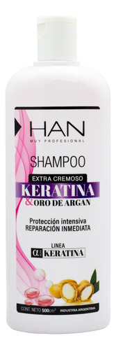 Han Extracto Cremoso Shampoo ALFA Keratina Y ORO Argan 500ml