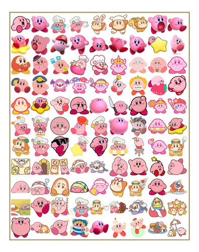 Kit 100 Adesivos Kirby + 50 Adesivos Mario - 150 Pcs Peças