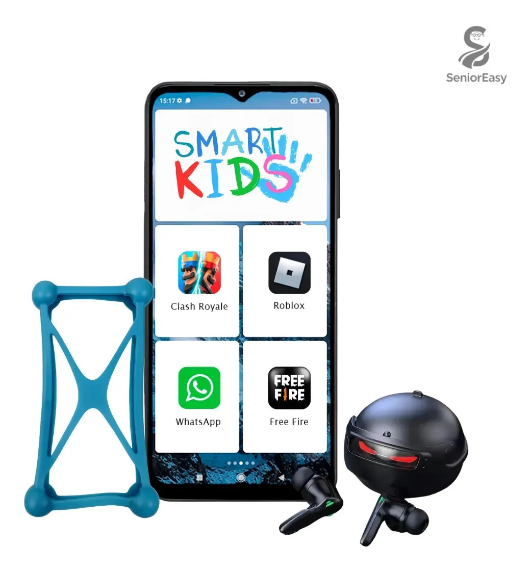 Smartphone Smartkids Menino 128/4gb Ram Tela Infinita 6.5 Jogos Instalados