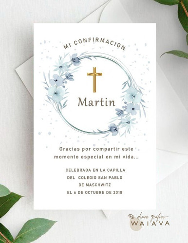 Imagen 9 de 10 de Estampitas Confirmación Tarjetas Estampas Nenes X 3u