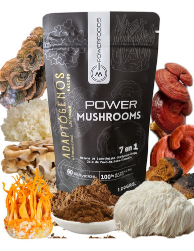 Mushrooms Blend Mezcla De Adaptogenos 100% Puros 7 En 1