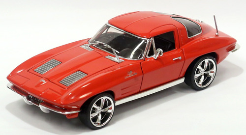 Miniatura Corvette Sting Ray Vermelho Tunado Rebaixado 1/24