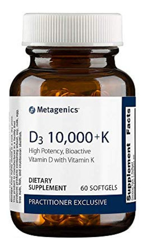 Suplemento Vitamina D Metagenics D3 10,000 Con K2 Soft Gels,