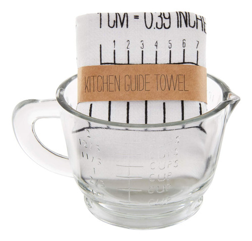 Taza Medidora Con Juego De Toallas, 3 1/2  X 6 1/2 , Transpa