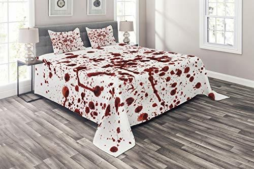 Ambesonne Horror Coverlet, Splashes Of Blood Grunge Sty