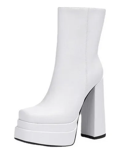 Botines Altos Tacon Grueso MercadoLibre