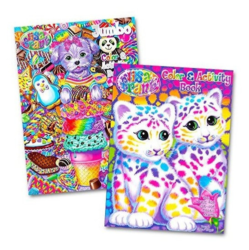 Conjunto De Libros Para Colorear Y Actividades Lisa Frank (2