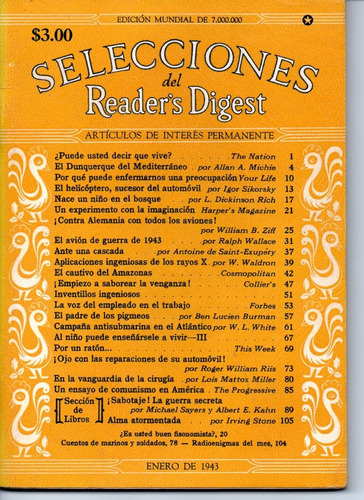 Selecciones Del Reader´s Digest Nº26 Enero 1943