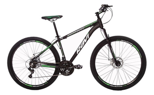 Mountain bike Ravi Bike Full Drive aro 29 19 21v freios de disco mecânico cor preto/verde