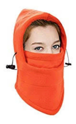 Imagen 1 de 3 de Mascara Termica Balaclava Naranja 6en1 Bufanda Moto Frio