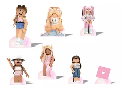 Roblox menina kit decoração de festa em mdf