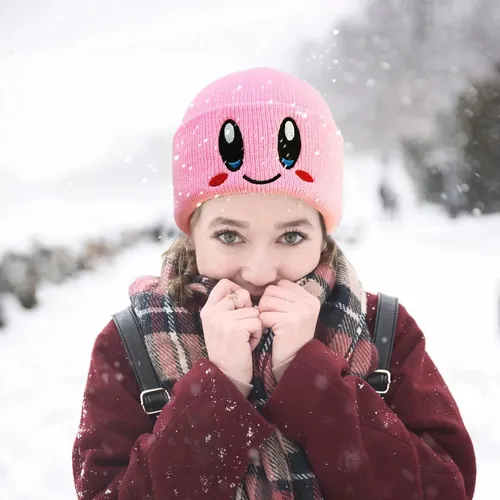 Gorro De Invierno Kwaii Calentito Rosado Moda Anime