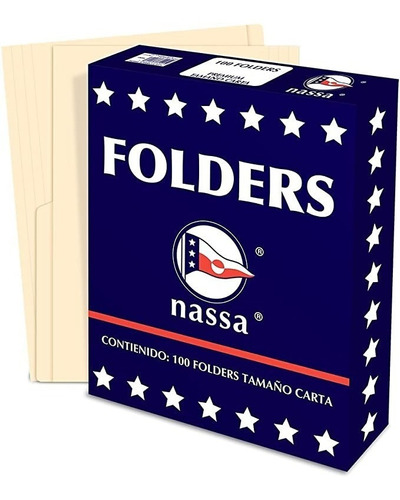 100pzs De Folders Nassa Carta Crema Pc1001 /v