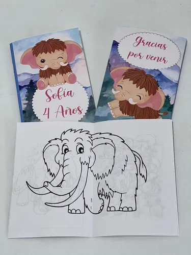 Souvenir Librito Colorear Personalizado X 10 Baby Mamut