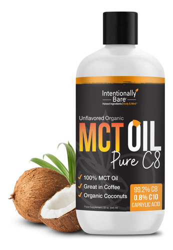 Intentionally Bare Pure C8 Aceite Organico Mct - Keto, Paleo