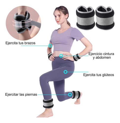 2 Piezas Pesas De Polainas Para Fitness Muñecas Y Tobillo