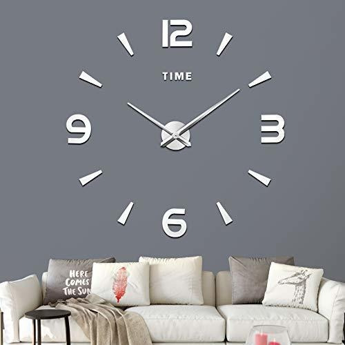 Reloj De Pared 3d Moderno Con Espejo Y Números Adhesivos.