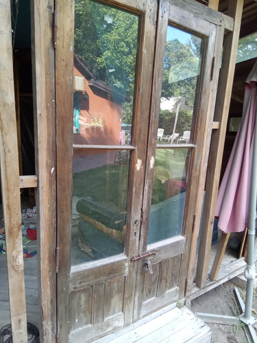 Vendo Puerta Maciza 2 Hojas Antigua Madera