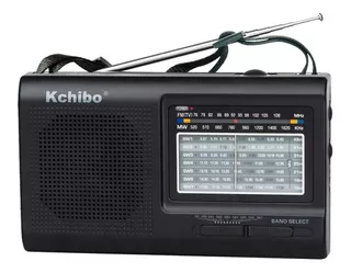 Radio Analógica Kchibo Dual 220v 9 Bandas Fm-tv/am-mw/sw1-7 Color Negro