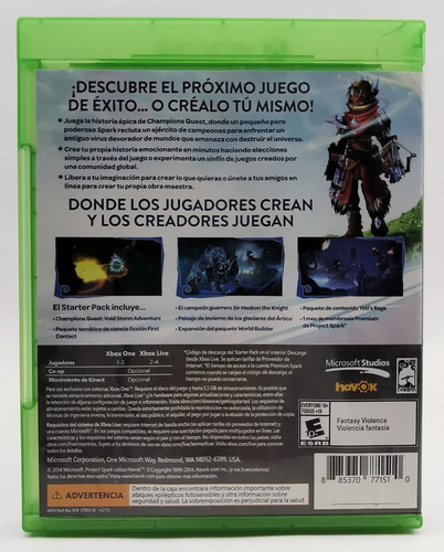 Project Spark Xbox One * R G Gallery (Usado)