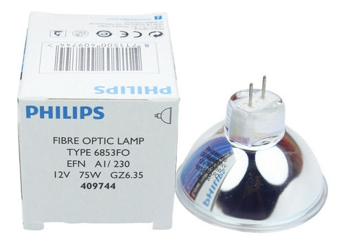Lampara Philips 6853fo 12v 75w Gz6,35 Fibra Optic Ampliadora Color de la luz Blanco cálido