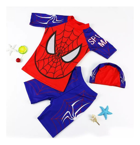 Bañador Y Gorro De Natación Para Niños Spiderman/dinosaur