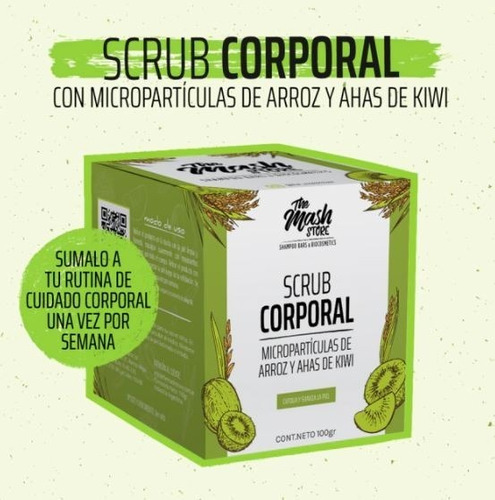 Scrub Exfoliante Corporal Con Microparticula De Arroz Y Kiwi