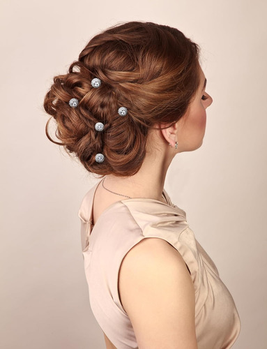 Juego De 6 Horquillas Para El Pelo Nupcial Estilo Bobby Con
