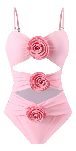 Traje De Baño De Una Pieza Para Mujer, Cintura Alta, Licra D