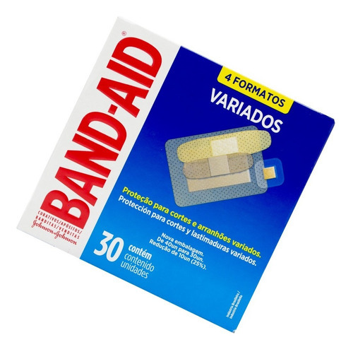 Johnson Band-aid Bandits Bandits Varied Dressings 30u Nome do design 4 formatos variados 30u Johnson & Johnson Band-Aid 4 formatos variados 30u x unidade