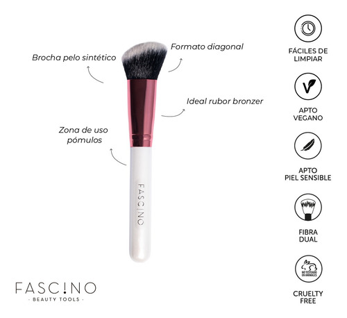 Imagen 5 de 10 de Set 6 Brochas Y Pinceles De Maquillaje Crueltyfree Fascino