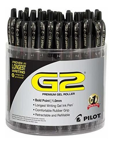 Boli Gel Pilot, Punto Grueso 1 Mm, Caja 48 Unds., Negro