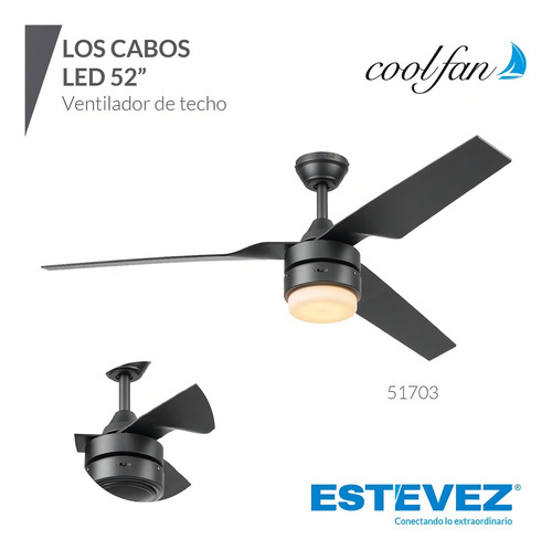 Ventilador De Techo Coolfan 51703 Los Cabos Led 52 Pul