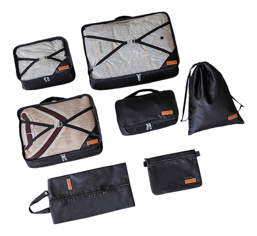 Conjunto De Bolsas De Almacenamiento De Maleta Negro Conjunto De Bolsas De Almacenamiento De Maleta Negro