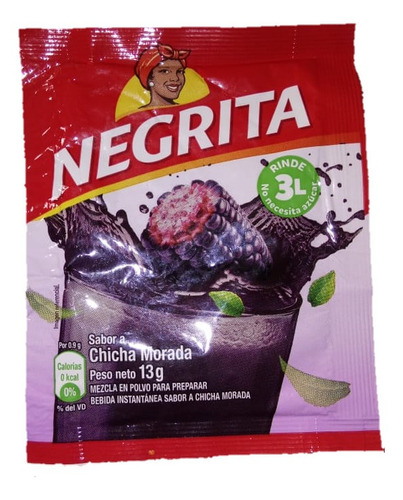Sobre Chicha Morada Peruana La Negrita Rinde 3 Litros 