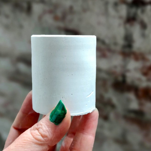 Maceta De Yeso Tubo X 50 Unidades Souvernir Velas Blanco Tubo2