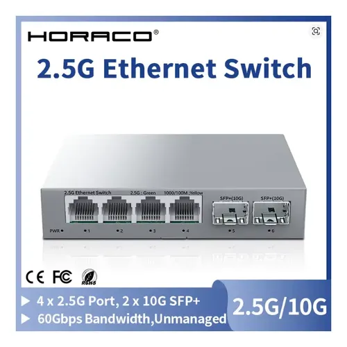 Switch Horaco 4 Portas 2.5g Rj45 2x 10g Sfp | MercadoLivre