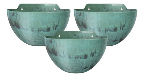 3x Cachepô Elegance De Parede Médio (5,5l) Verde Nutriplan