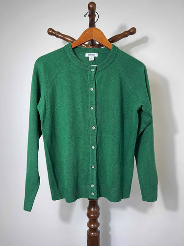 Suéter Verde Y Tinto S/m Manga Larga Botones En Piedra