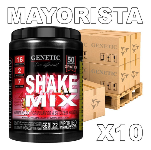 Mayorista 10 Batidos Reemplaza Comida Shake Mix 550grs Dieta